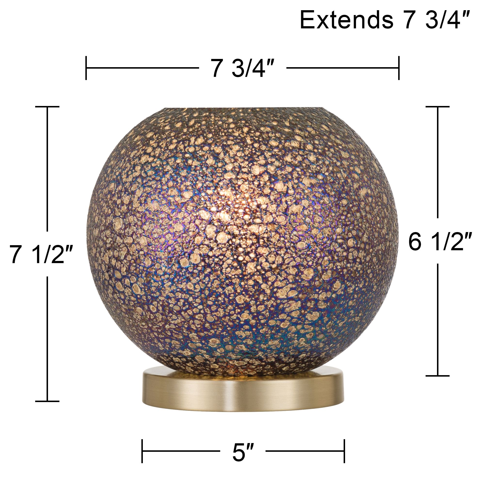 Pia 7 1/2" High Purple Mosaic Glass Globe Accent Lamp