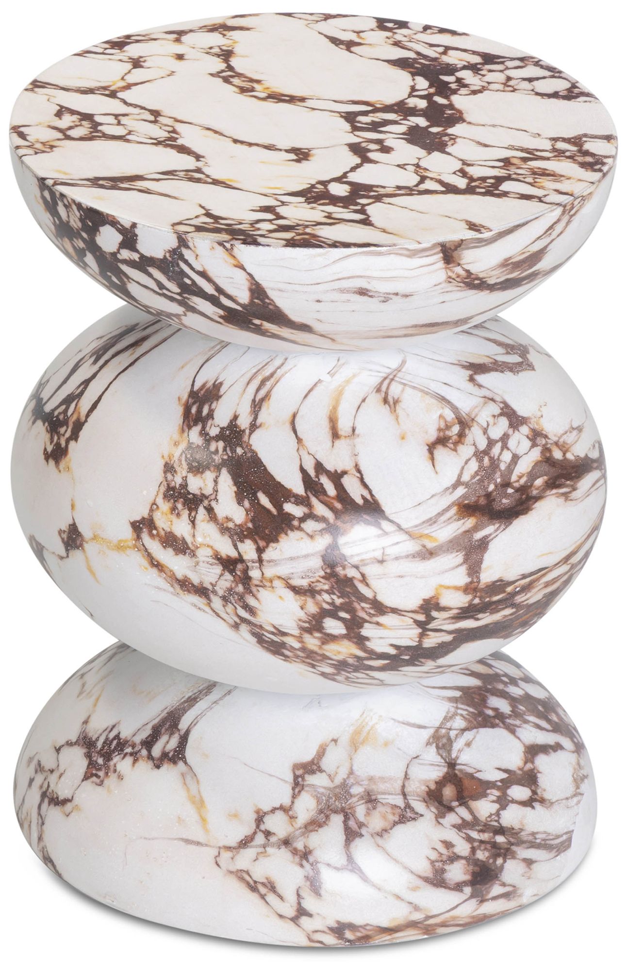 Image 3 Pia Red Faux Marble Indoor/Outdoor Concrete Side Table more views