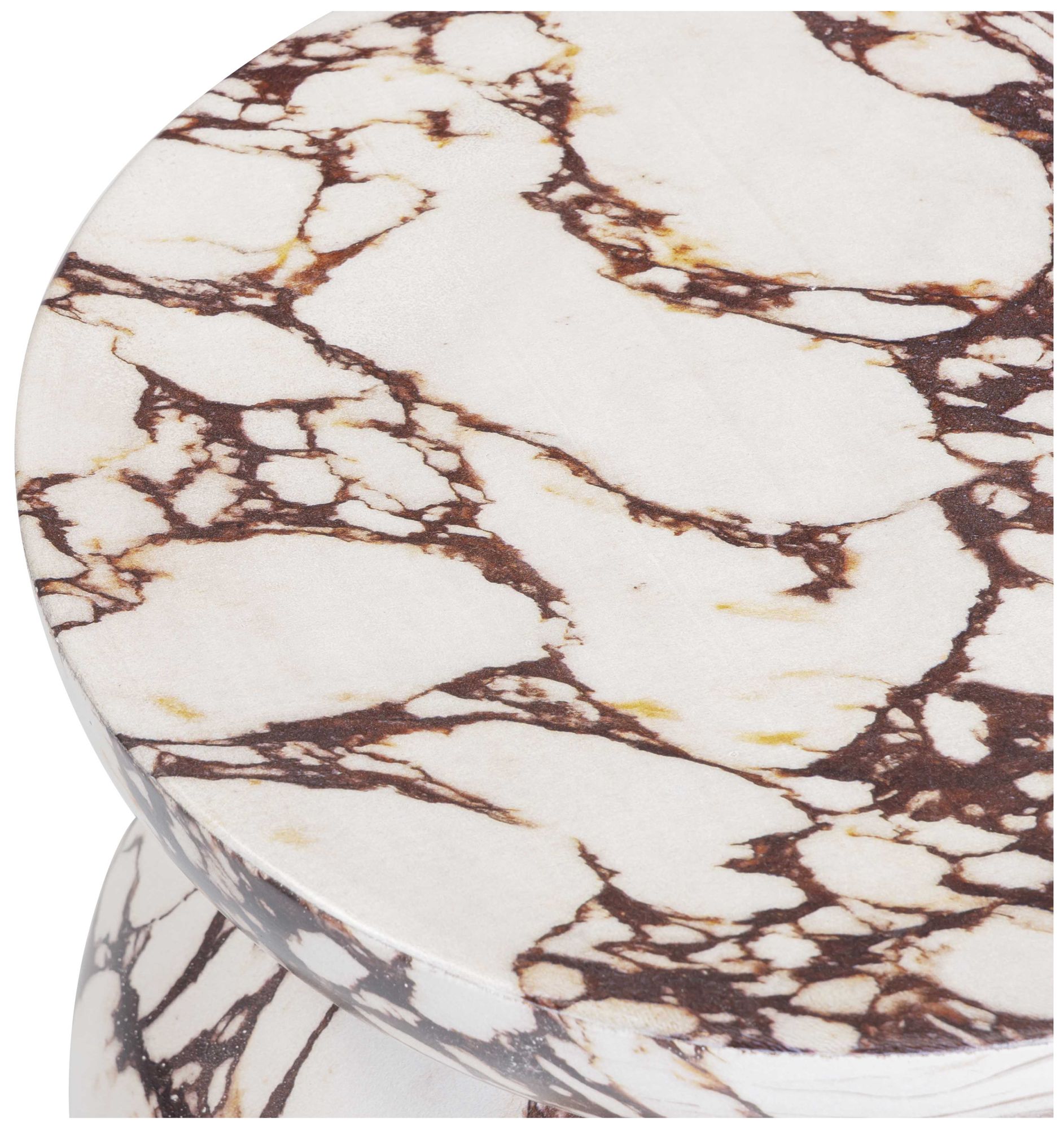 Image 5 Pia Red Faux Marble Indoor/Outdoor Concrete Side Table more views