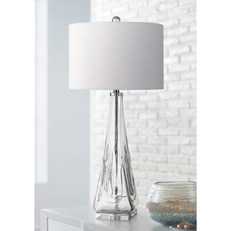 Image 1 Piacenza Triangular Clear Glass Table Lamp