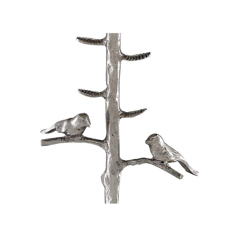 Image 3 Piaf 25" High Polished Nickel Song Birds Pedestal Table more views