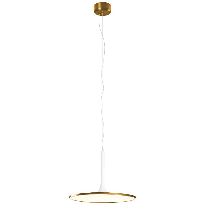 Image 1 Piano 18" Brushed Gold/Matte White Pendant