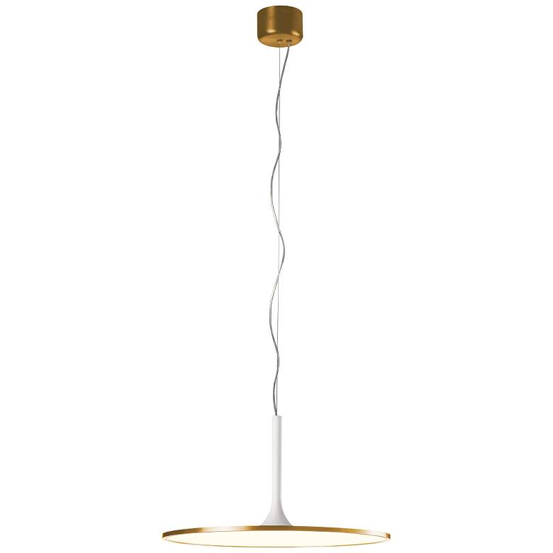 Image 1 Piano 23.9" Brushed Gold/Matte White Pendant