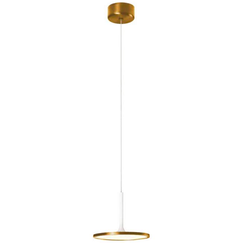 Image 1 Piano 9.8" Brushed Gold/Matte White Pendant