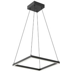 Piazza 17 3/4" Wide Black LED Square Pendant Light