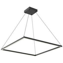 Piazza 35 1/2" Wide Black Square LED Pendant Light
