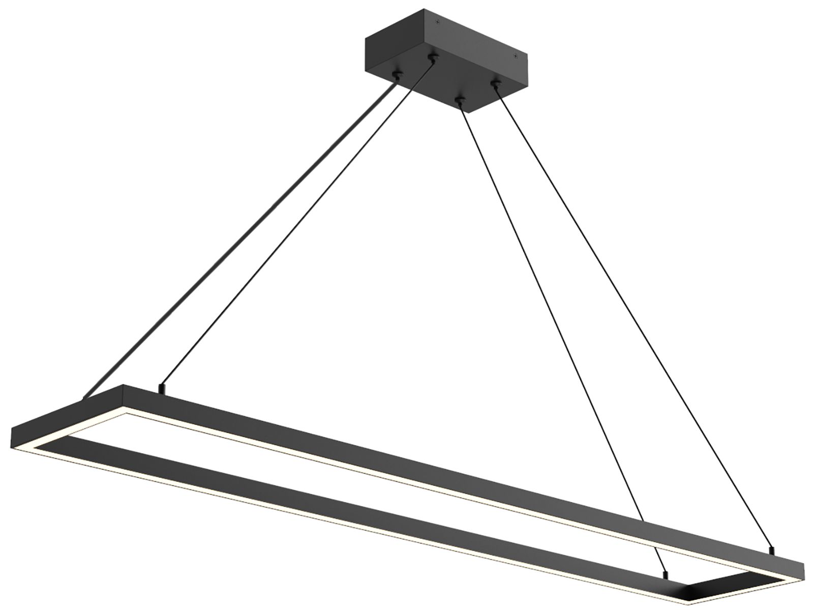 Piazza 47 1/4" Wide Black LED Linear Pendant