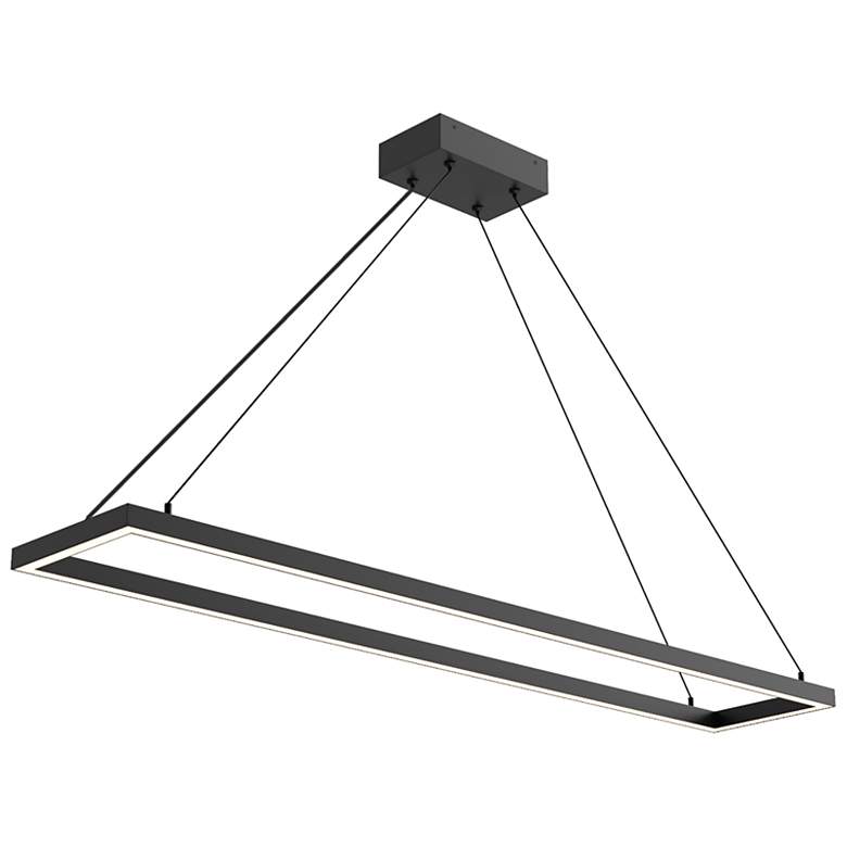 Image 2 Piazza 47 1/4" Wide Black LED Linear Pendant