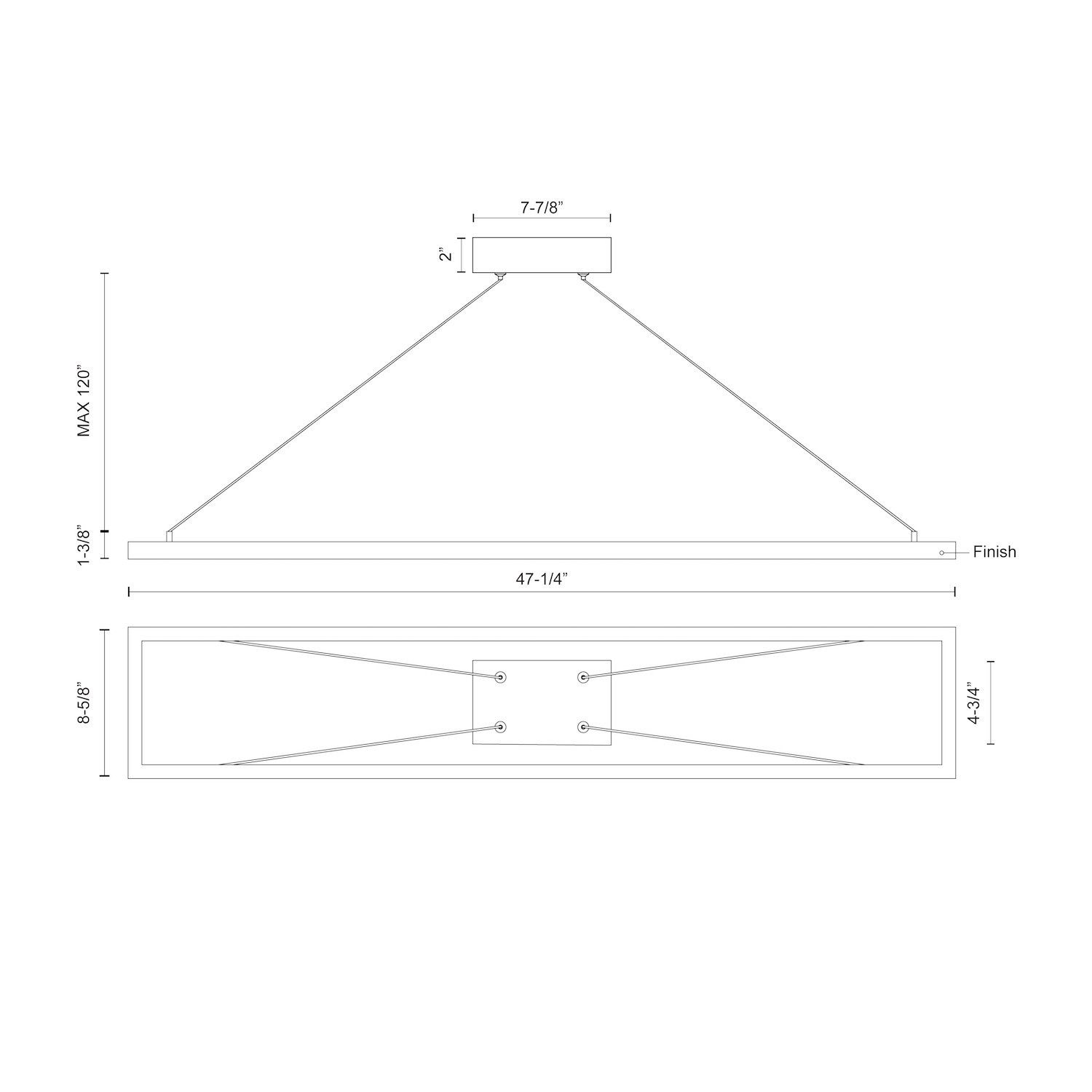 Image 4 Piazza 47 1/4" Wide Black LED Linear Pendant more views