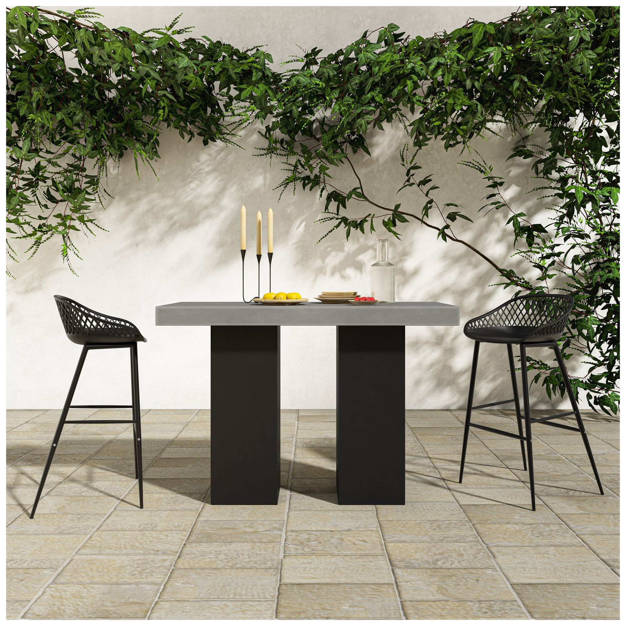 Image 7 Piazza Outdoor Barstool Black - Set Of Two more views