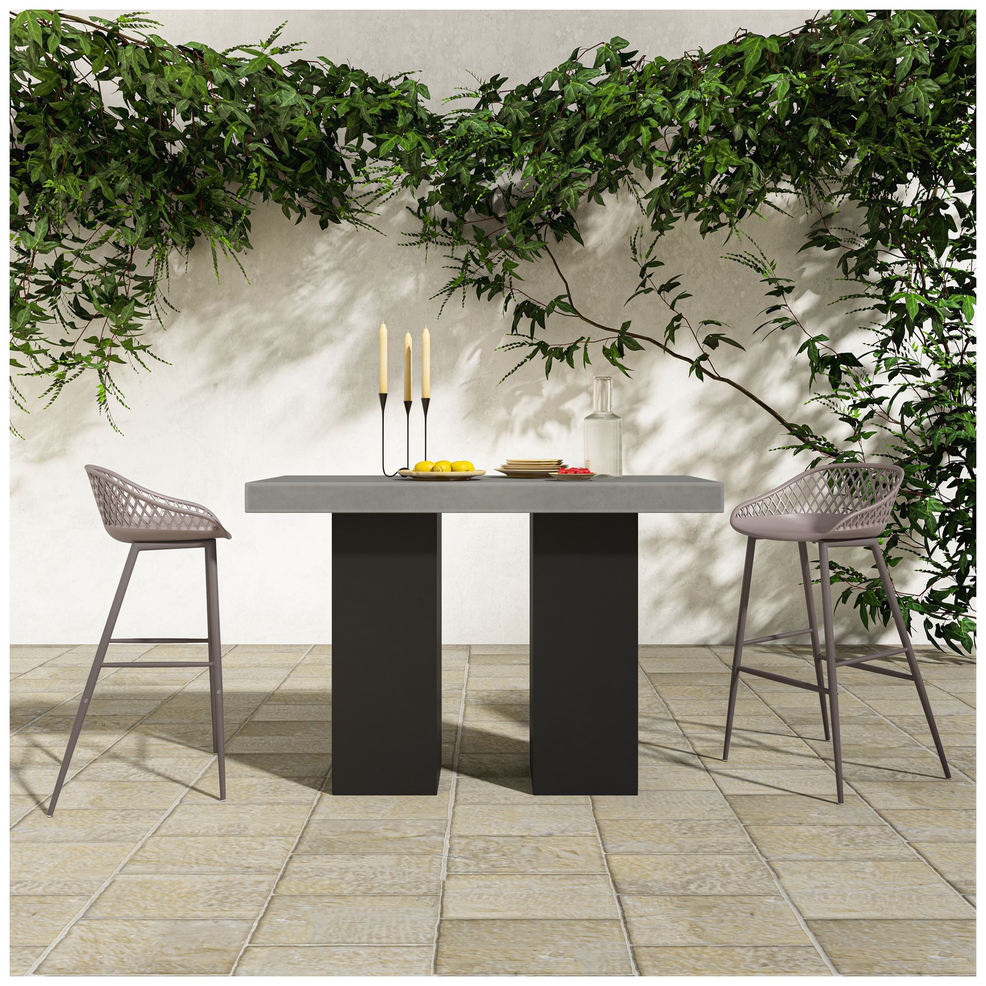 Piazza Outdoor Barstool Grey - Set Of Two