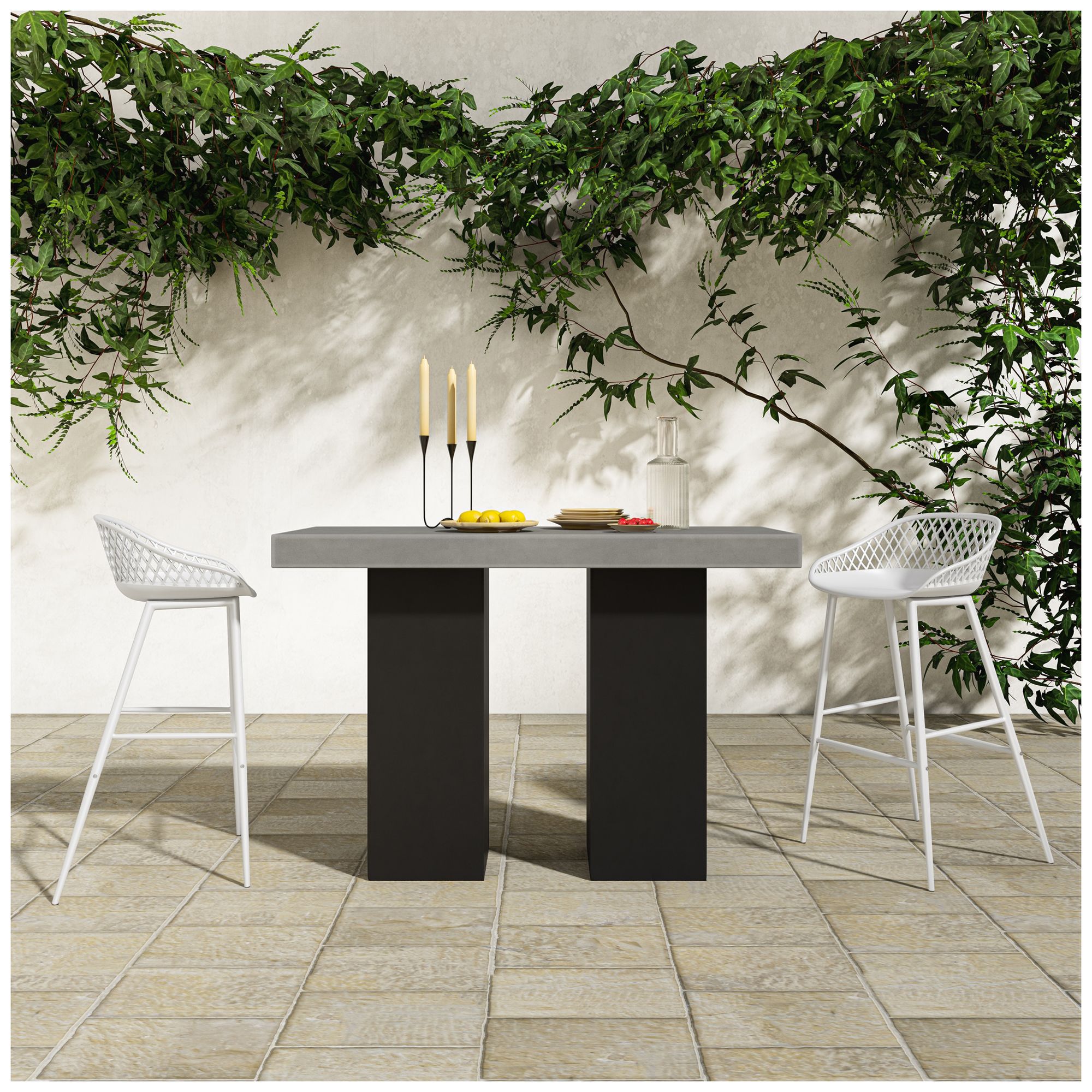 Image 7 Piazza Outdoor Barstool White - Set Of Two more views