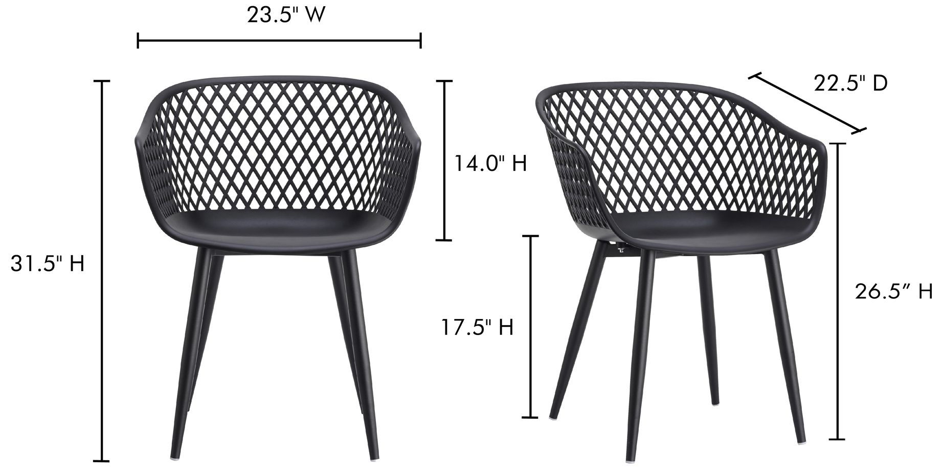 Image 7 Piazza Outdoor Chair Black - Set Of Two more views