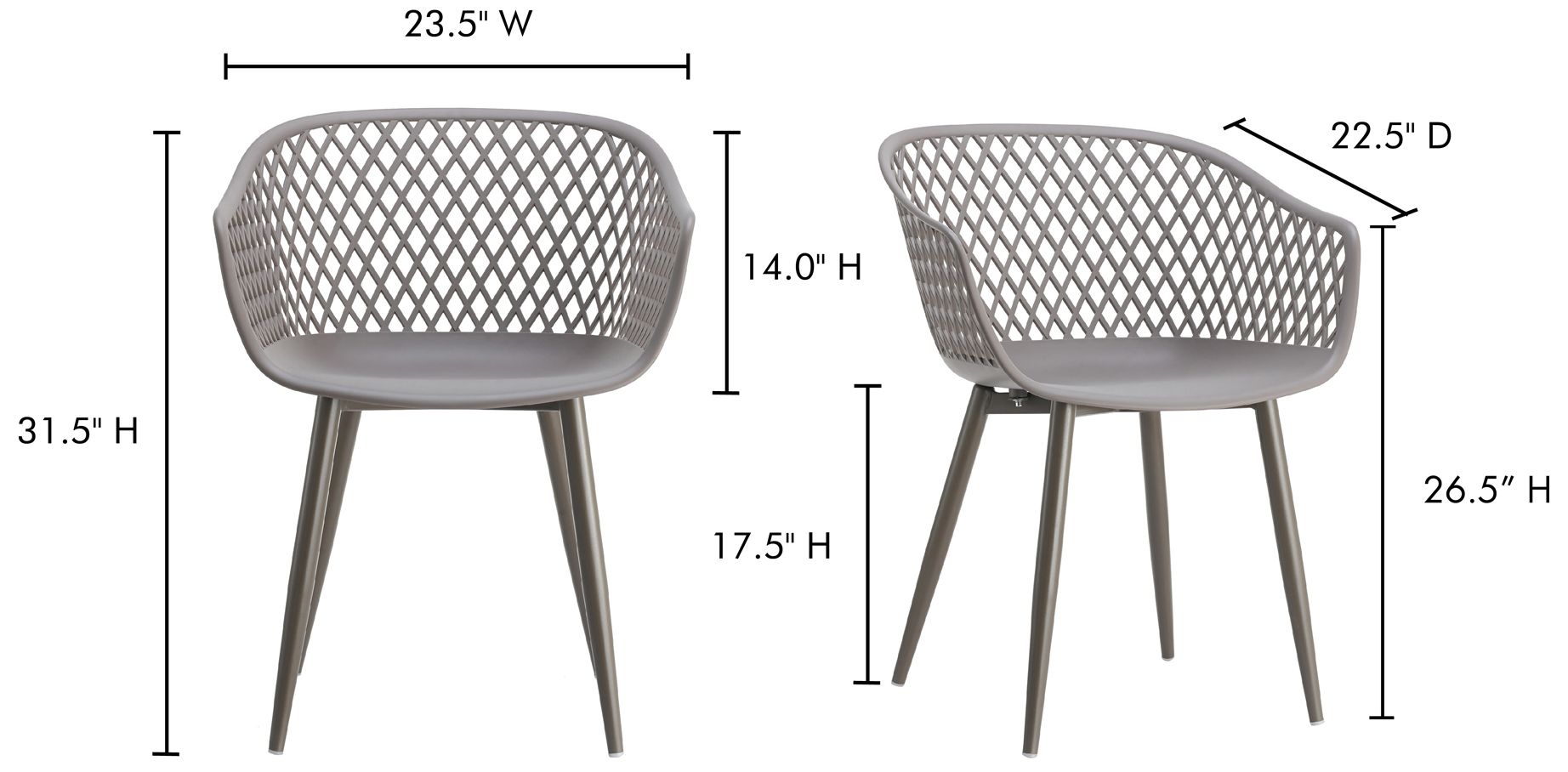 Image 7 Piazza Outdoor Chair Grey - Set Of Two more views