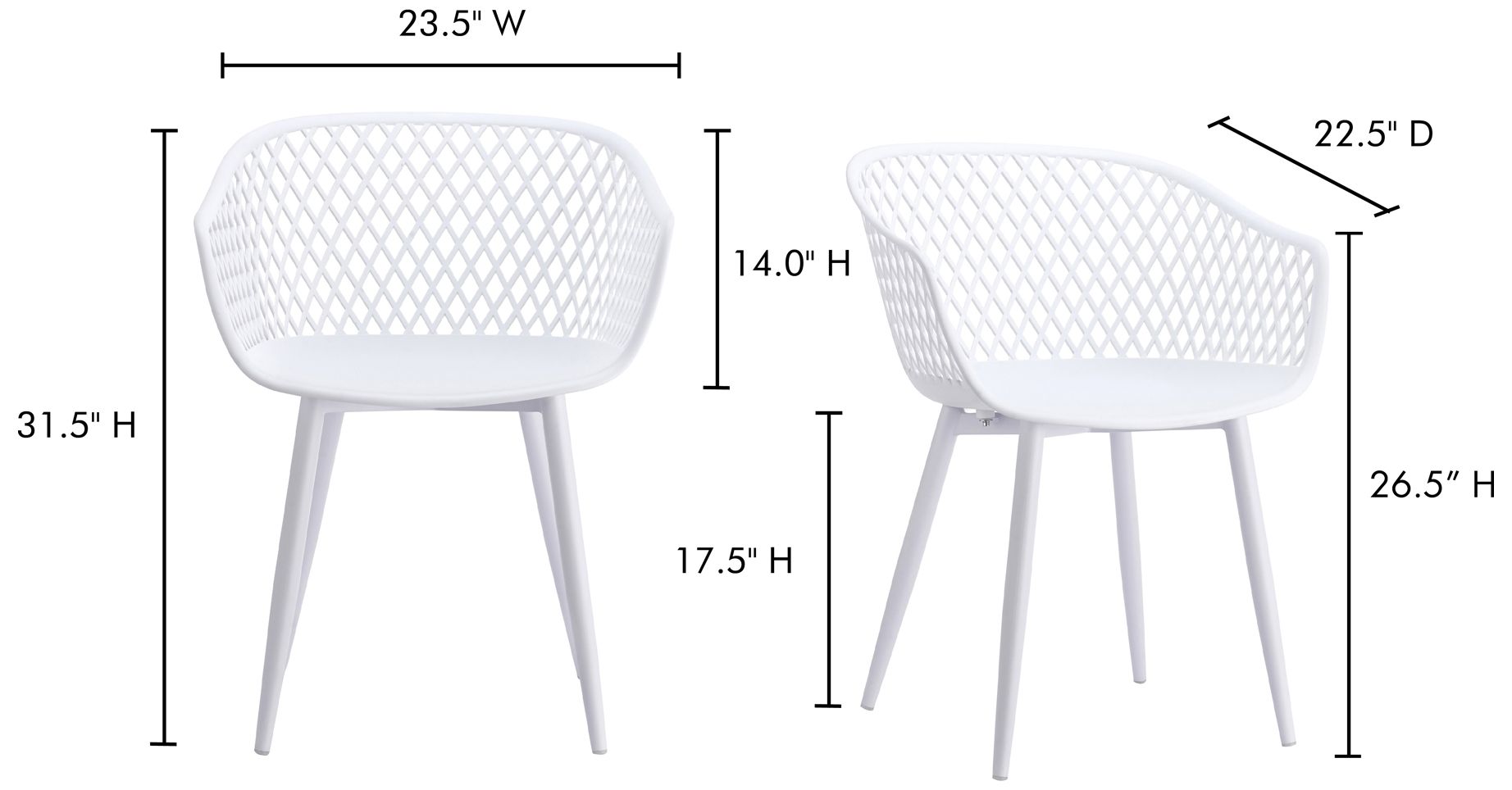 Image 4 Piazza Outdoor Chair White - Set Of Two more views