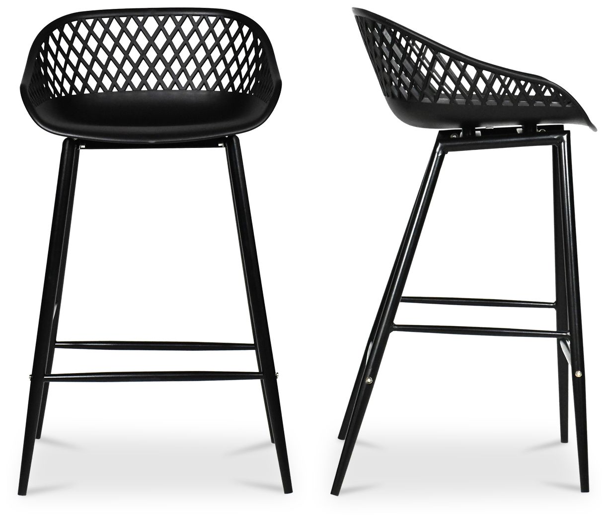 Image 2 Piazza Outdoor Counter Stool Black - Set Of Two more views