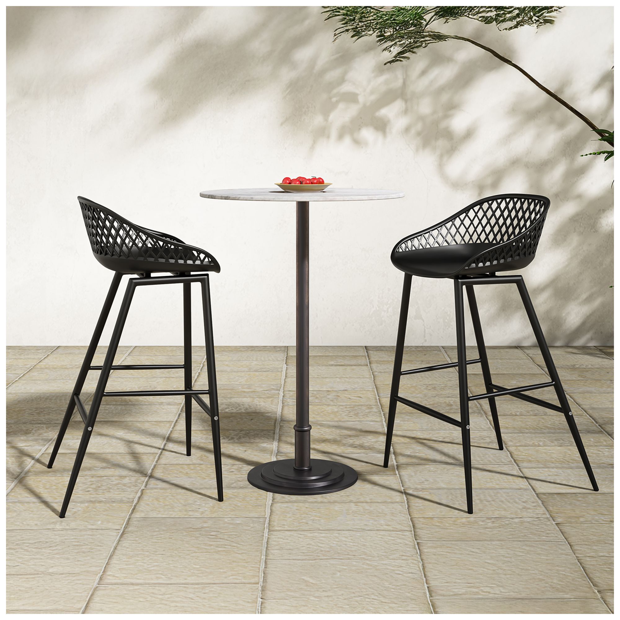 Image 7 Piazza Outdoor Counter Stool Black - Set Of Two more views