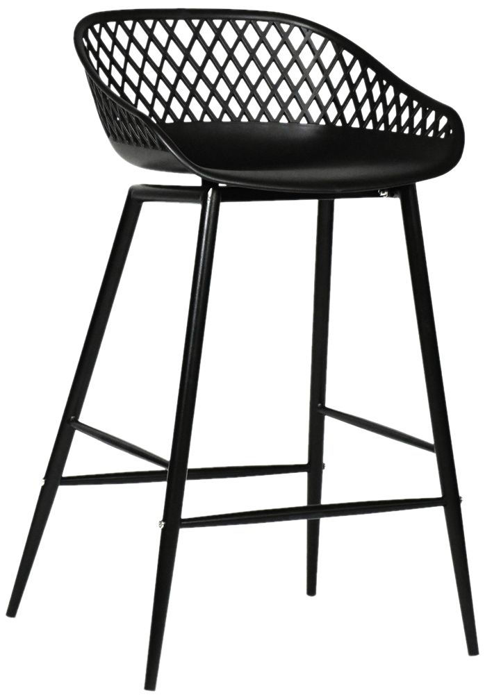 Piazza Outdoor Counter Stool Black - Set Of Two