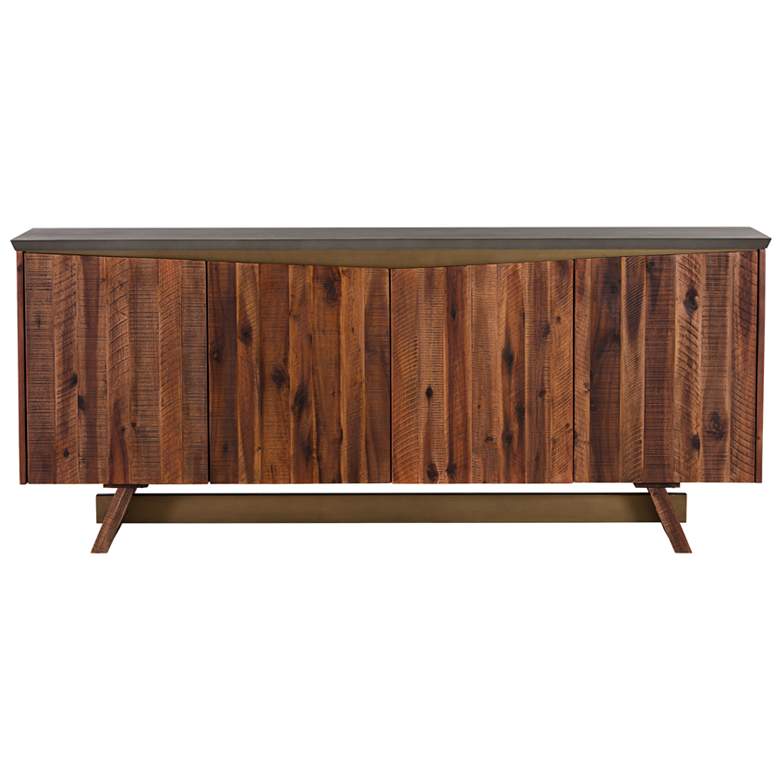 Image 1 Picadilly Sideboard Buffet with 4 Doors in Acacia Wood and Concrete
