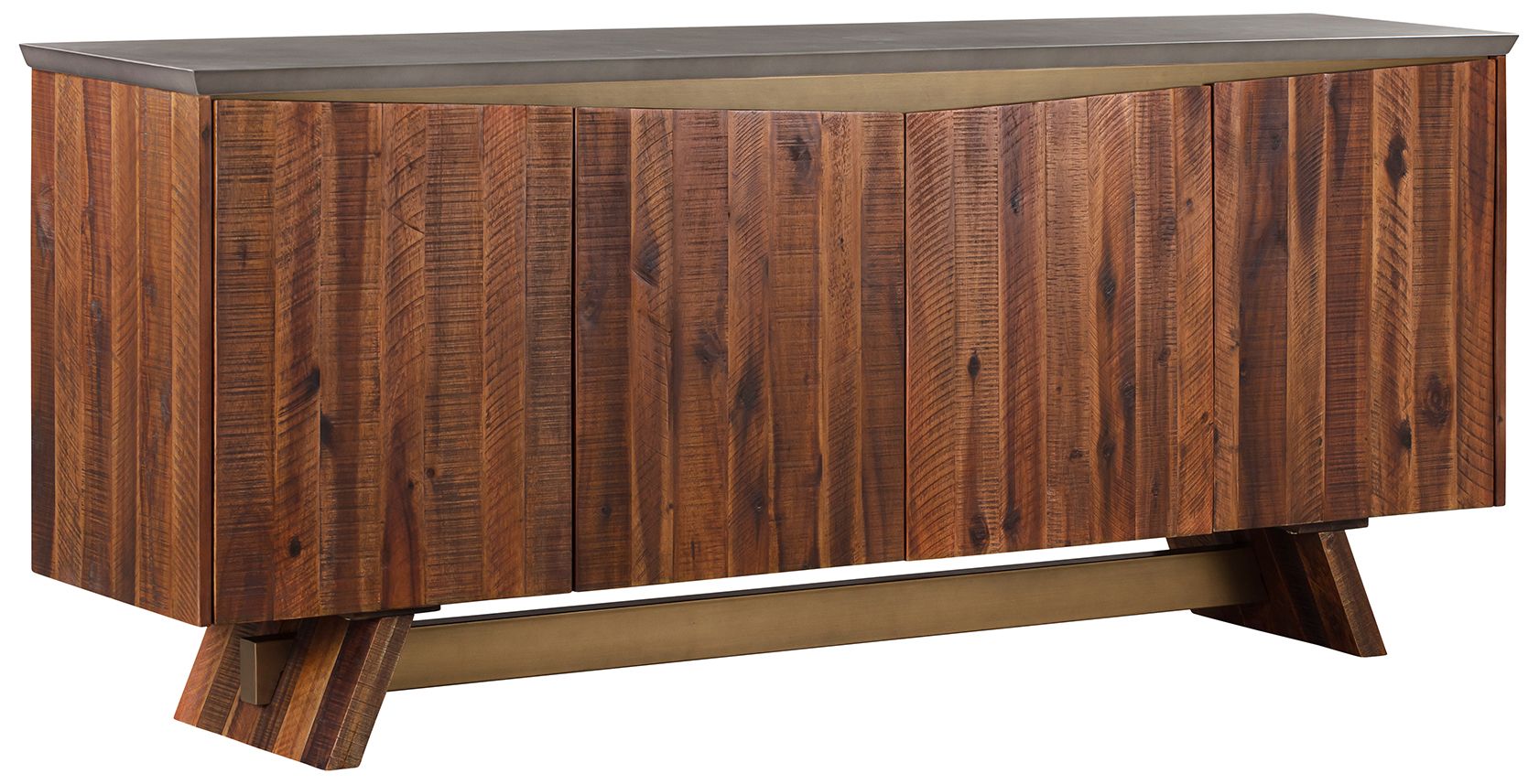 Thumbnail3 of Picadilly Sideboard Buffet with 4 Doors in Acacia Wood and Concrete more views