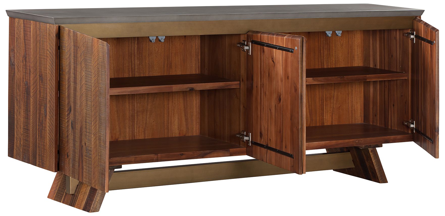 Thumbnail4 of Picadilly Sideboard Buffet with 4 Doors in Acacia Wood and Concrete more views