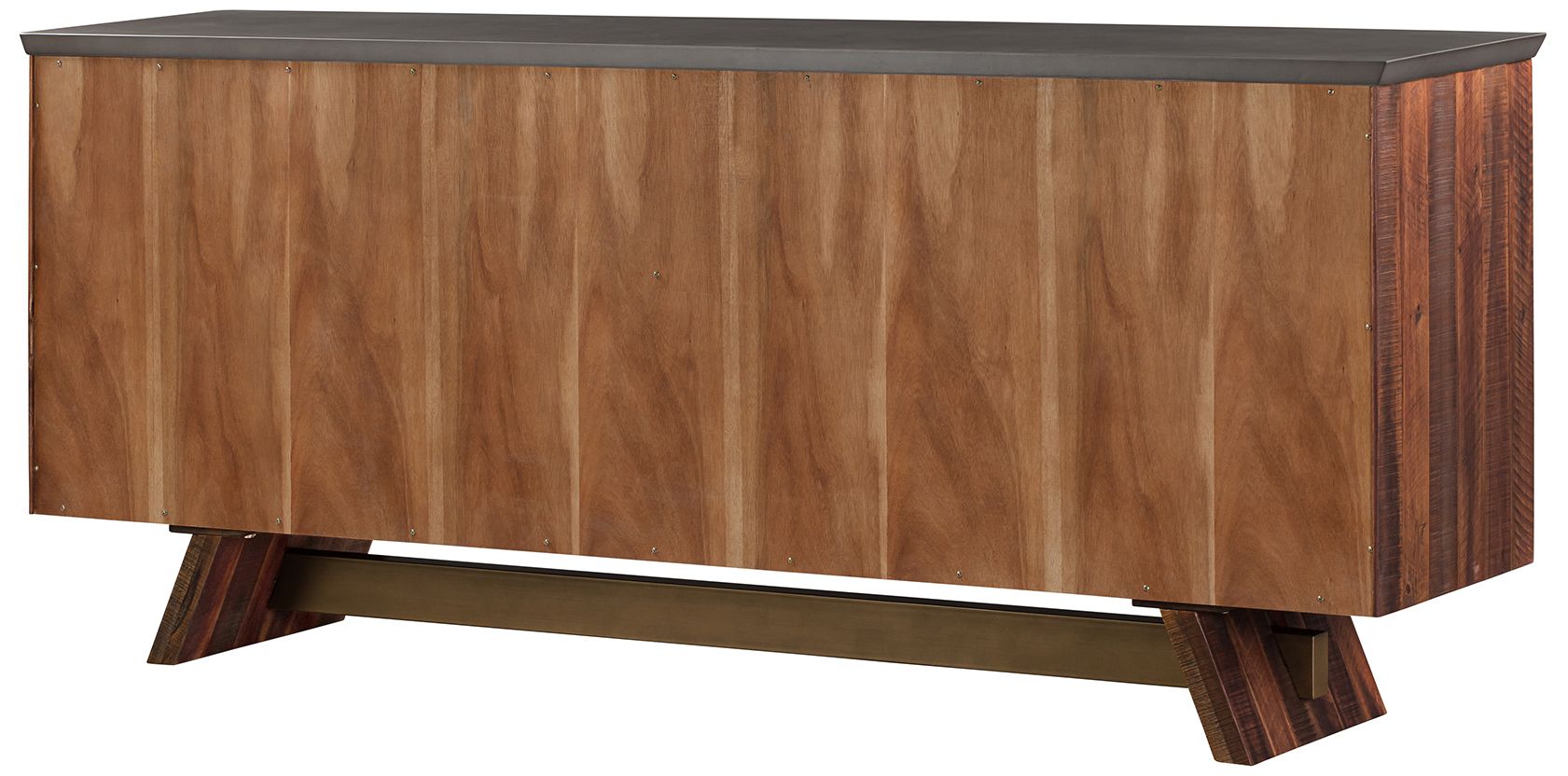 Picadilly Sideboard Buffet with 4 Doors in Acacia Wood and Concrete