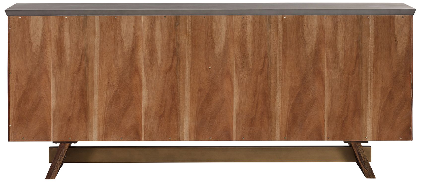 Picadilly Sideboard Buffet with 4 Doors in Acacia Wood and Concrete