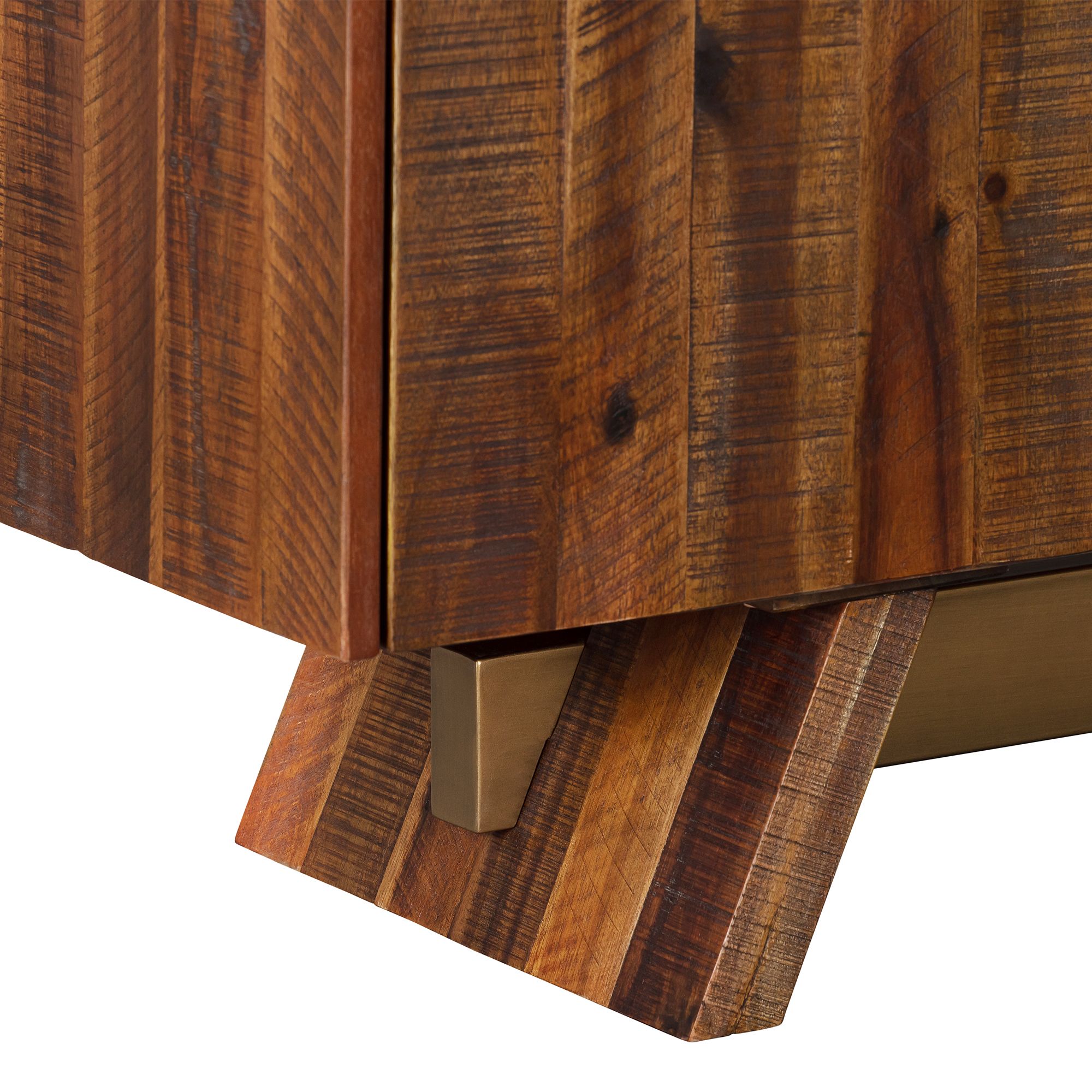 Picadilly Sideboard Buffet with 4 Doors in Acacia Wood and Concrete