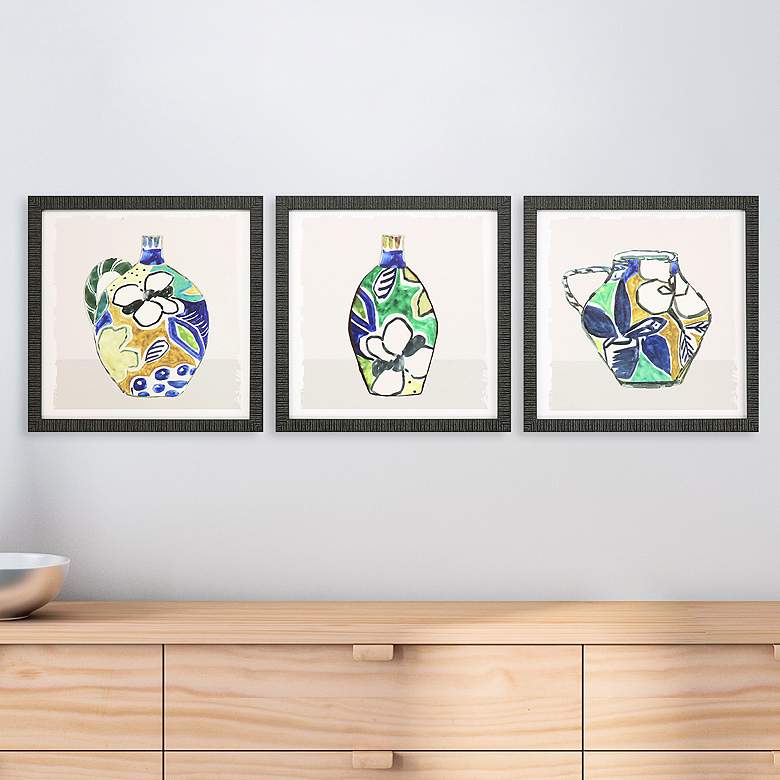 Image 2 Picasso Vase 18" Square 3-Piece Giclee Framed Wall Art Set