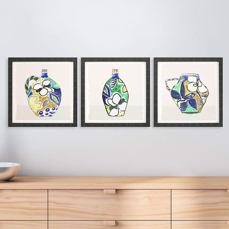 Image 2 Picasso Vase 18 inch Square 3-Piece Giclee Framed Wall Art Set