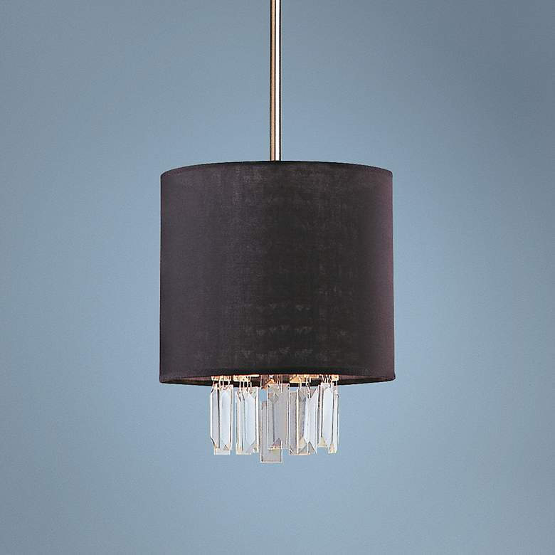 Image 1 Piccadilly 9 inch Wide Chrome and Black Mini Pendant Light