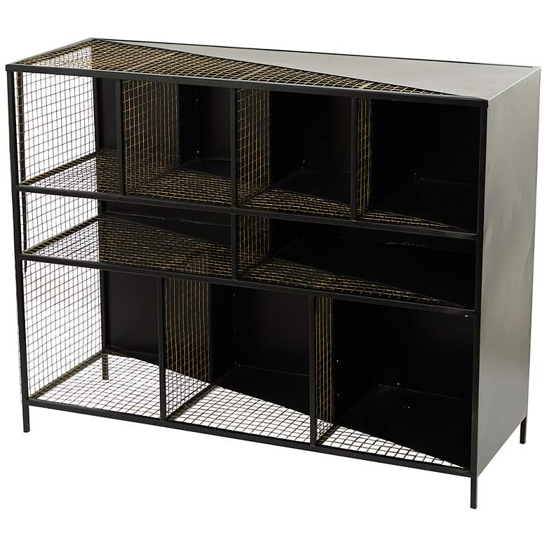 Image 2 Piccato 39 1/2 inchW Black Metal 9-Shelf Cupboard Console Table