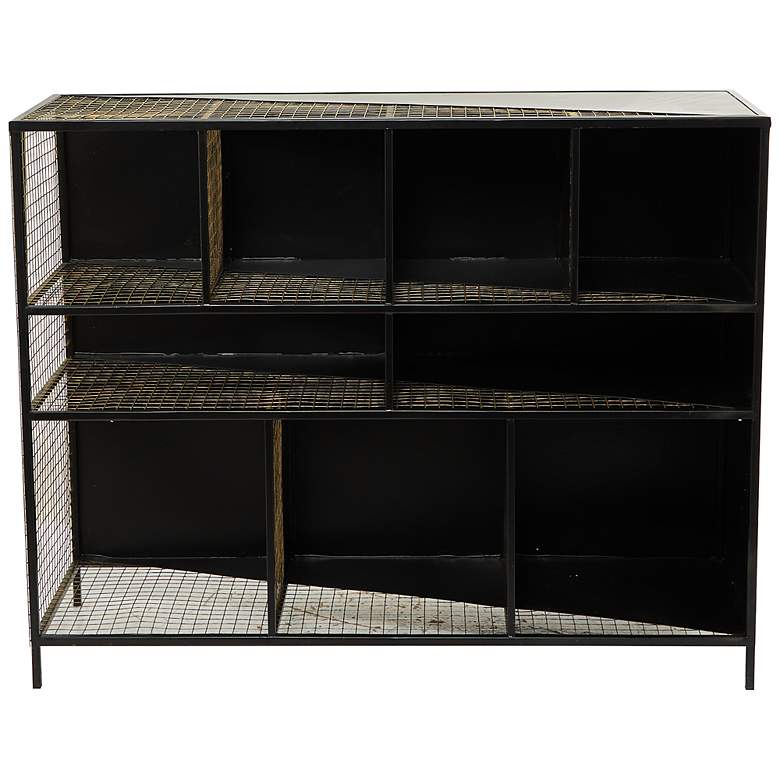 Image 5 Piccato 39 1/2 inchW Black Metal 9-Shelf Cupboard Console Table more views