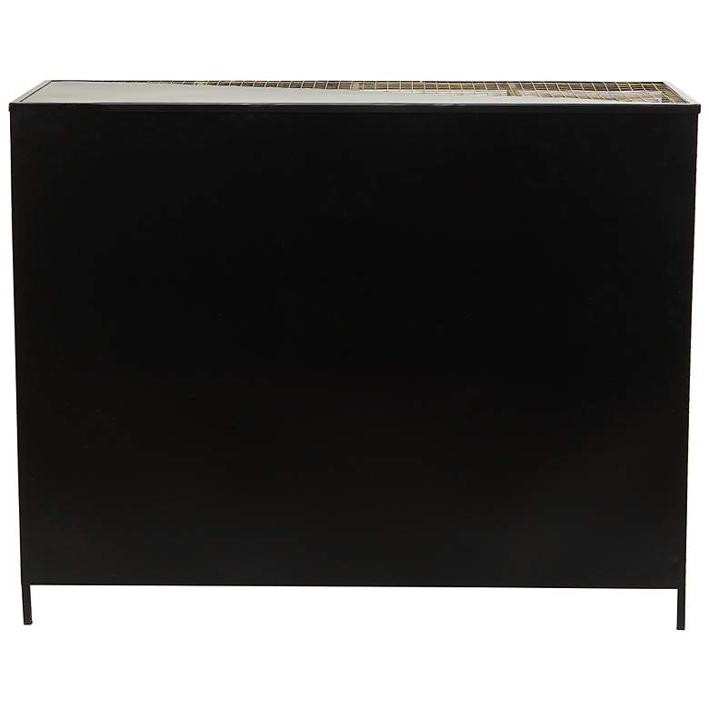 Image 6 Piccato 39 1/2 inchW Black Metal 9-Shelf Cupboard Console Table more views