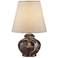 Piccolo 9" High Brown Marble Mini Accent Table Lamp