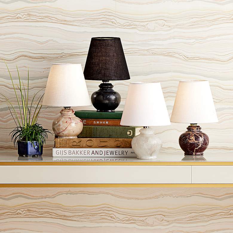 Image 6 Piccolo 9" High Brown Marble Mini Accent Table Lamp more views