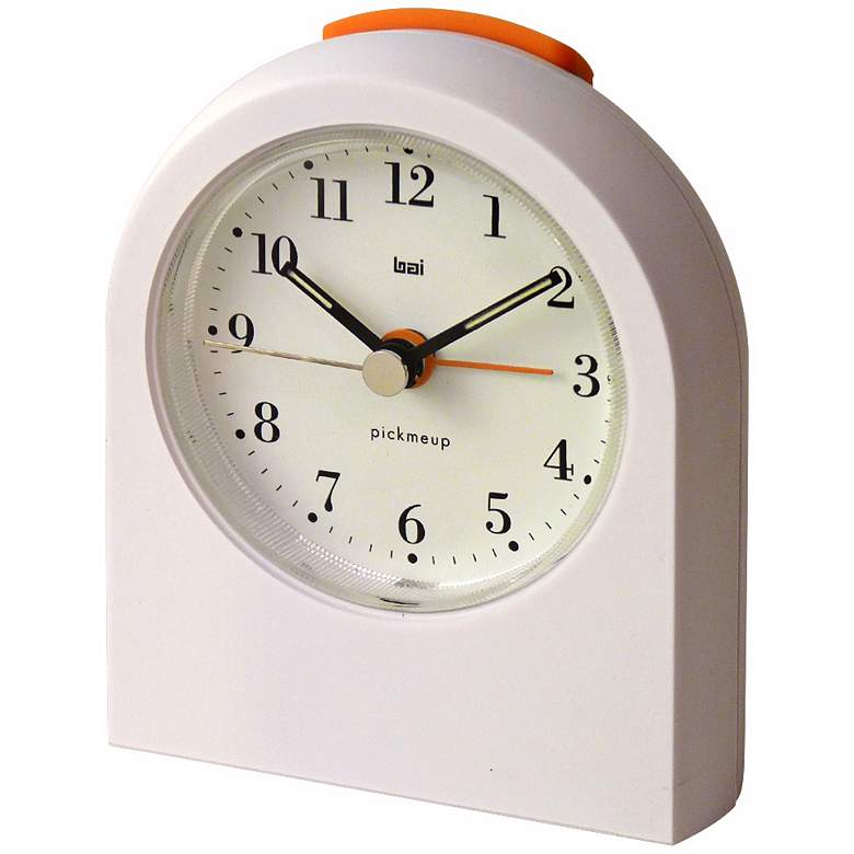 Image 1 Pick-Me-Up Bodoni White Alarm Clock