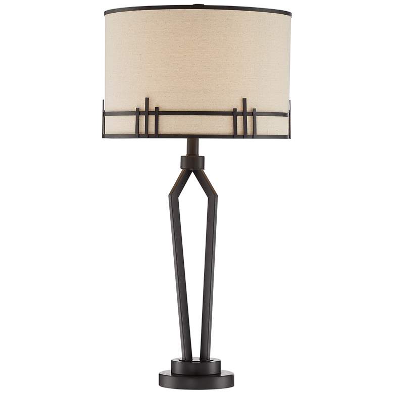 Image 6 Picket Oil-Rubbed Bronze Modern Industrial Table Lamp with USB Port more views