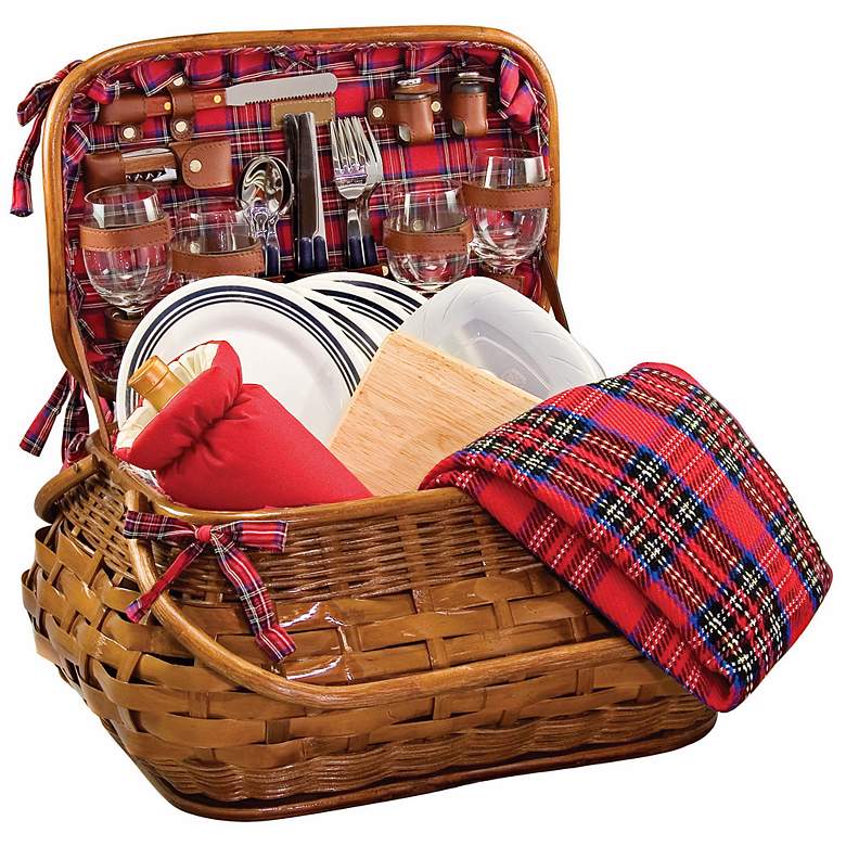 Image 1 Picnic Time Highlander Bombay Style Picnic Basket Set