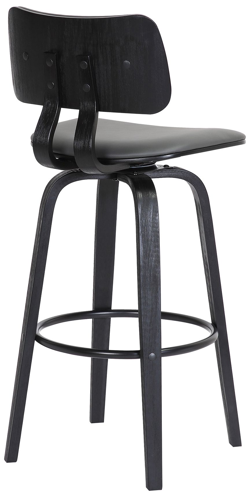 Image 5 Pico 26" Gray Black Upholstered Swivel Counter Stool more views