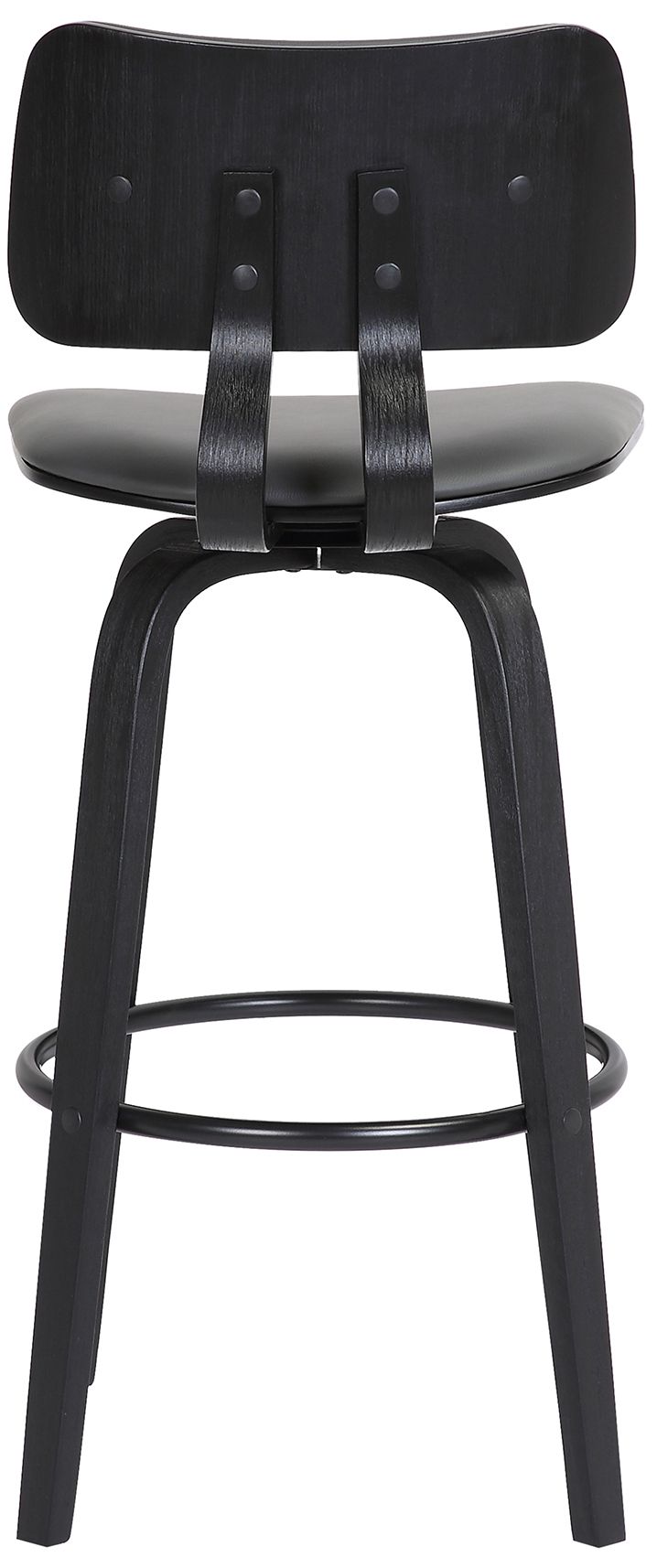 Image 6 Pico 30 In. Swivel Bar Stool in Black Wood and Grey Faux Leather more views