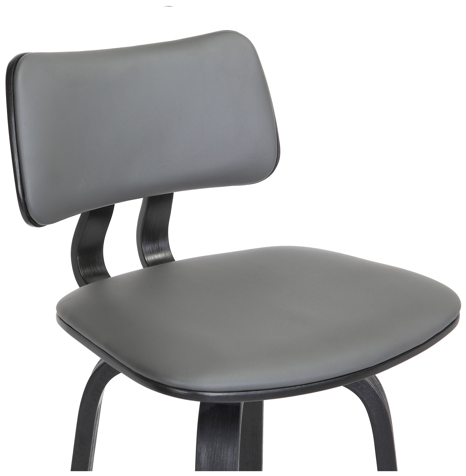 Image 7 Pico 30 In. Swivel Bar Stool in Black Wood and Grey Faux Leather more views