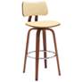 Pico 30" Cream Faux Leather Swivel Bar Stool