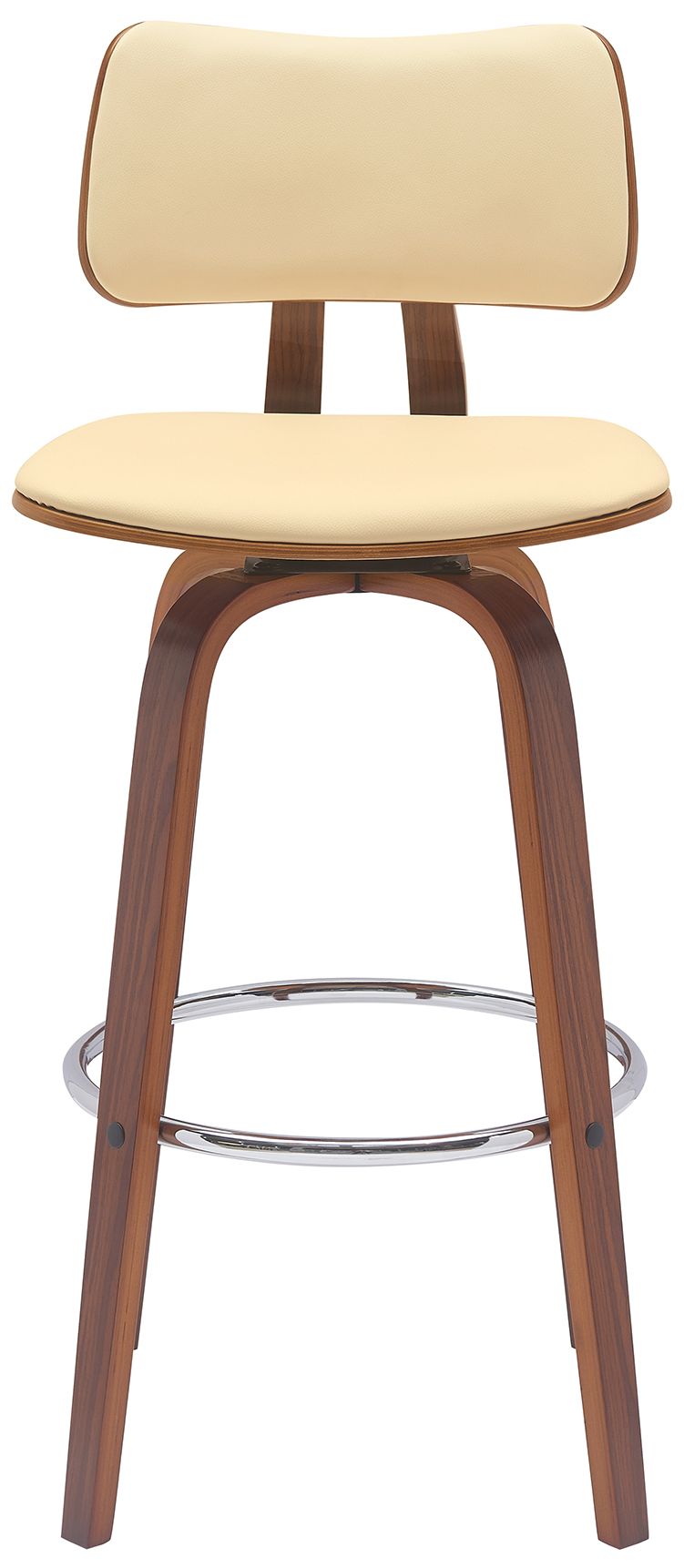 Image 3 Pico 30" Cream Faux Leather Swivel Bar Stool more views