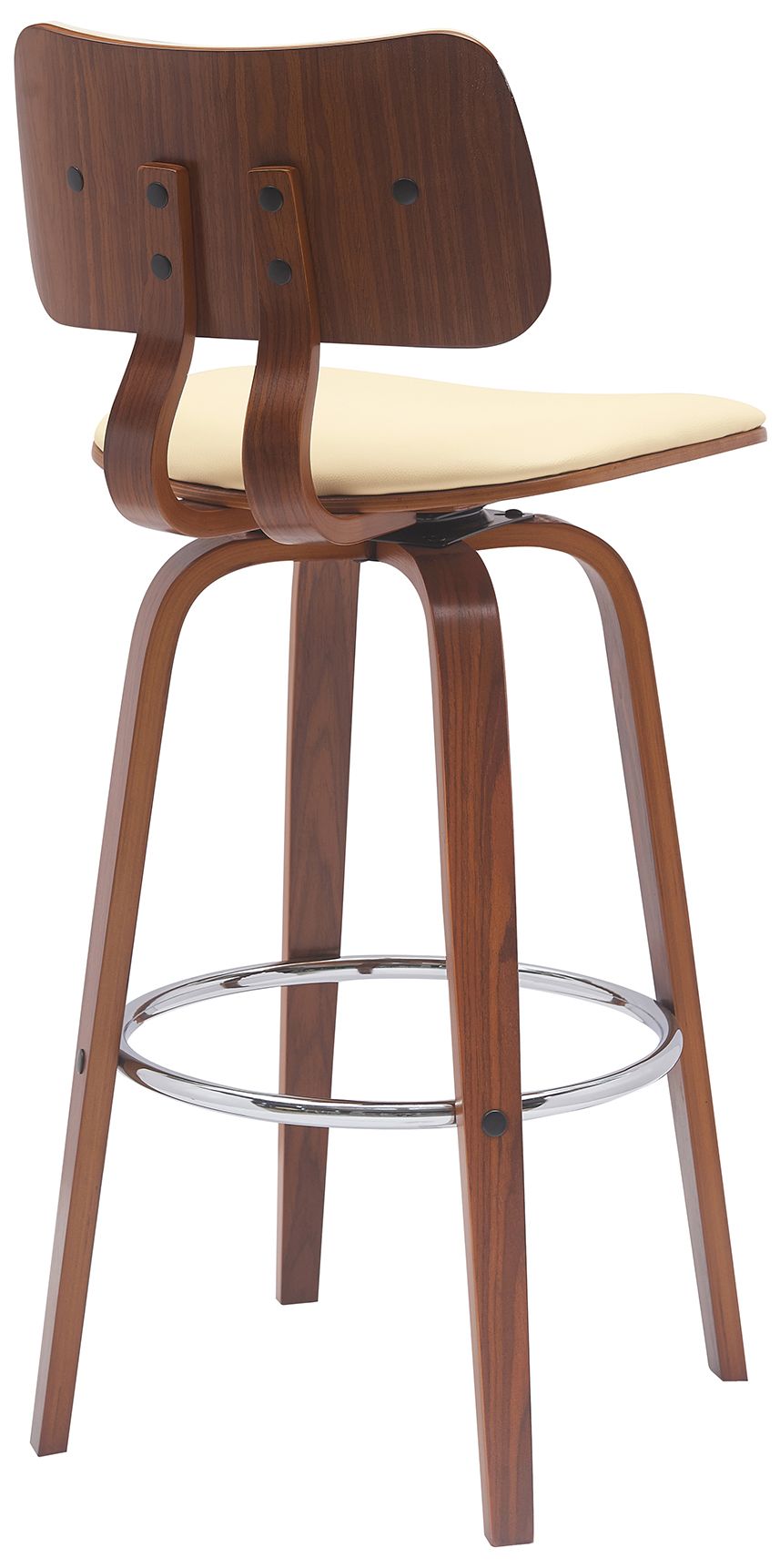 Image 4 Pico 30" Cream Faux Leather Swivel Bar Stool more views