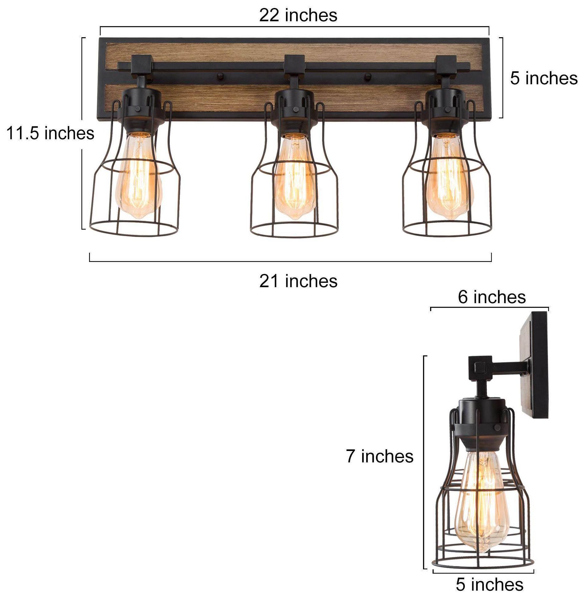 Thumbnail2 of Picuka 3-Light Rustic Vanity Bath Lights more views