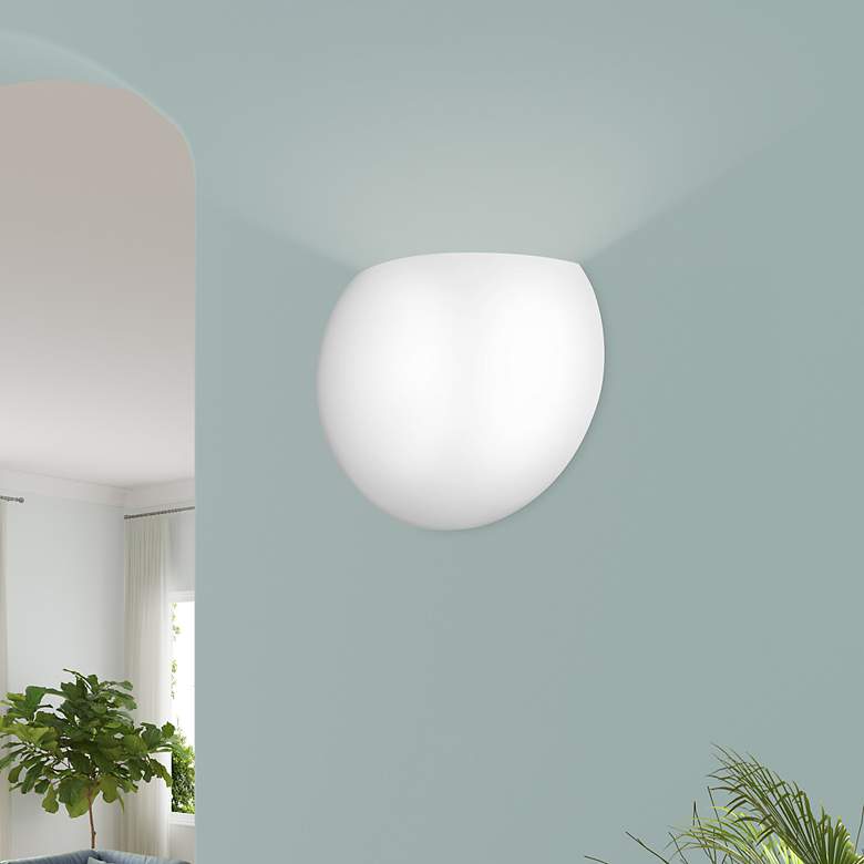 Image 1 Piedmont 1 9.8" Wide Shiny White Modern Wall Sconce