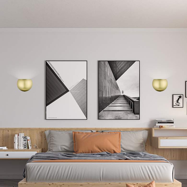 Image 4 Piedmont 1 Light Satin Brass Wall Sconce more views