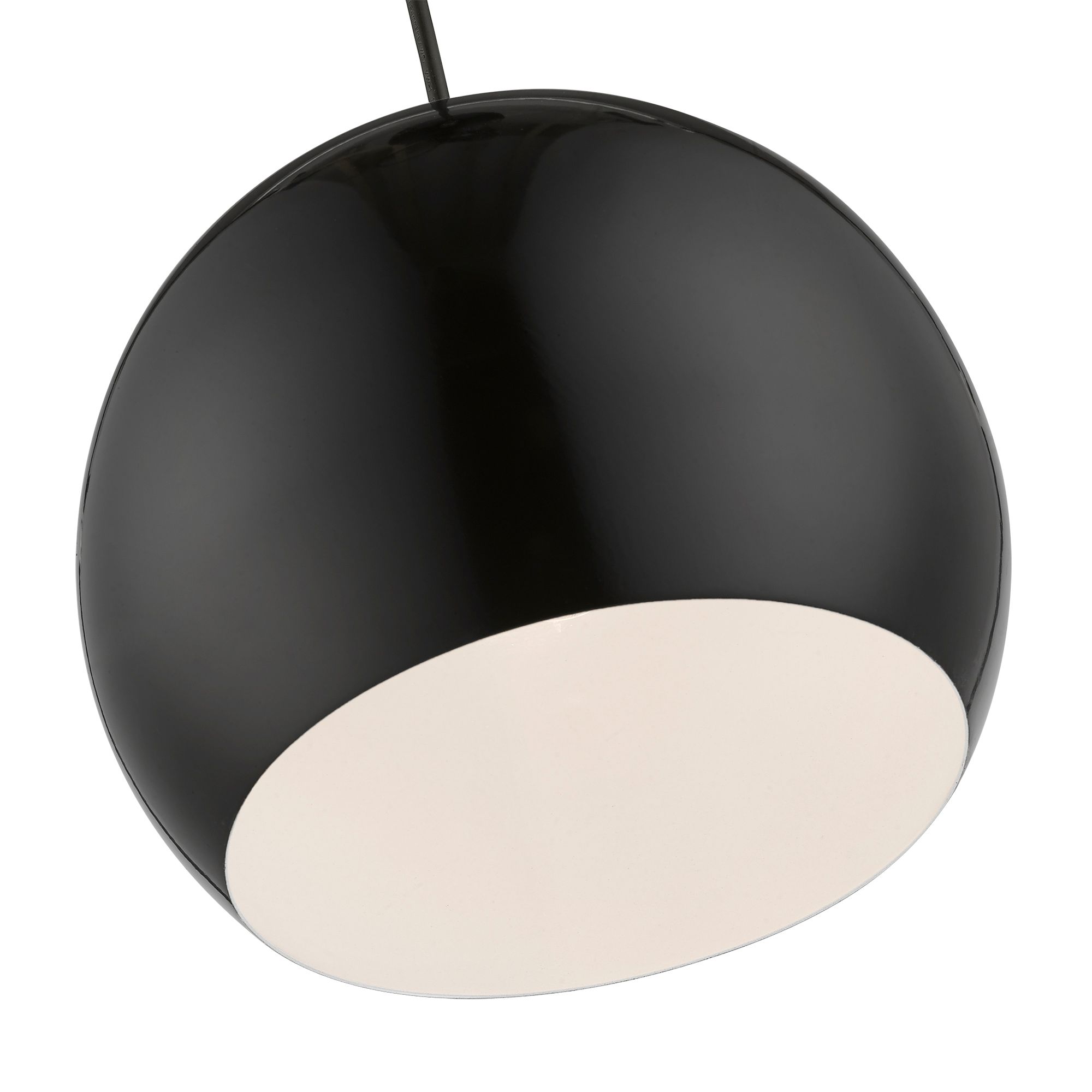 Image 6 Piedmont 1 Light Shiny Black with Polished Brass Accents Globe Pendant more views