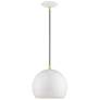 Piedmont 1 Light Shiny White with Polished Brass Accents Globe Pendant